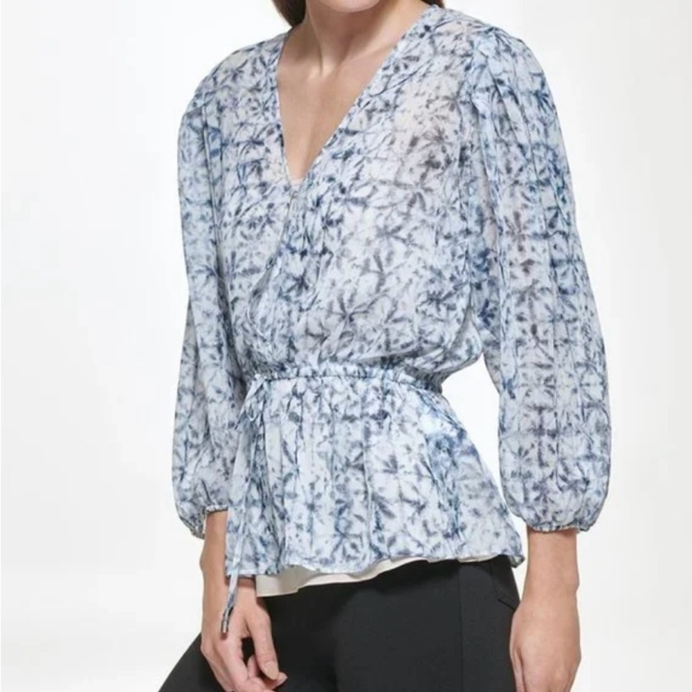 Blue Tie-Dye Women's Top